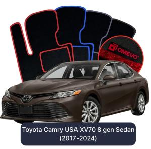 Dywaniki Welurowe OMEVO do Toyota Camry USA XV70 8 gen Sedan (2017-2024)