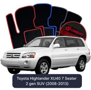 Dywaniki Welurowe OMEVO do Toyota Highlander XU40 7-osobowy 2 gen SUV (2008-2013)