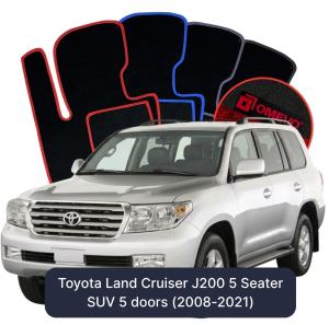 Dywaniki Welurowe OMEVO do Toyota Land Cruiser J200 5-osobowy  SUV 5 drzwi (2008-2021)