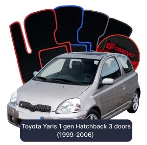 Dywaniki Welurowe OMEVO do Toyota Yaris 1 gen Hatchback 3 drzwi (1999-2006)