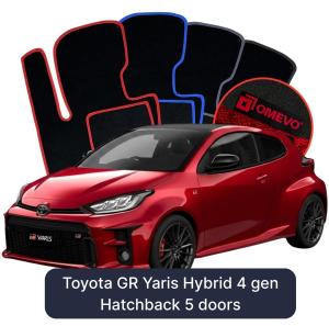 Dywaniki Welurowe OMEVO do Toyota GR Yaris Hybryda 4 gen Hatchback 5 drzwi (2020-2026)