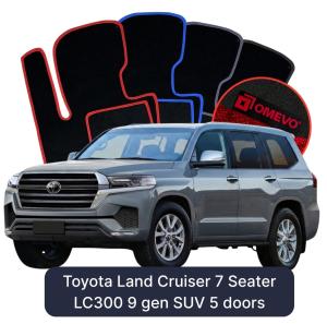 Dywaniki Welurowe OMEVO do Toyota Land Cruiser 7-osobowy LC300 9 gen SUV 5 drzwi (2024-2026)