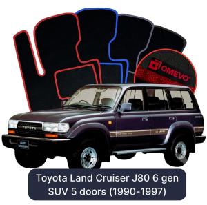 Dywaniki Welurowe OMEVO do Toyota Land Cruiser J80 6 gen SUV 5 drzwi (1990-1997)