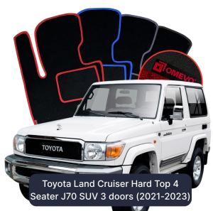 Dywaniki Welurowe OMEVO do Toyota Land Cruiser Hard Top 4-osobowy J70  SUV 3 drzwi (2021-2023)