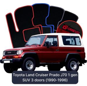 Dywaniki Welurowe OMEVO do Toyota Land Cruiser Prado J70 1 gen SUV 3 drzwi (1990-1996)