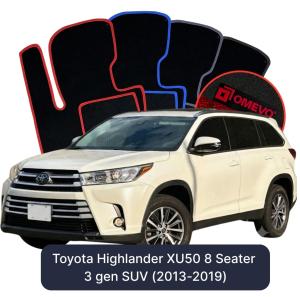 Dywaniki Welurowe OMEVO do Toyota Highlander XU50 8-Osobowy 3 gen SUV (2013-2019)