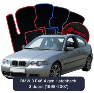 Dywaniki Welurowe OMEVO do BMW 3 E46 4 gen Hatchback 3 drzwi (1998-2007)