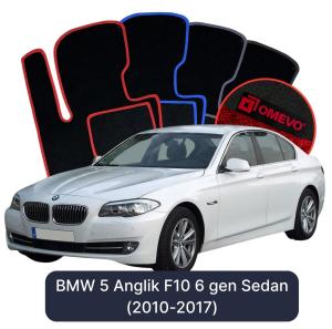 Dywaniki Welurowe OMEVO do BMW 5 Anglik F10 6 gen Sedan (2010-2017)