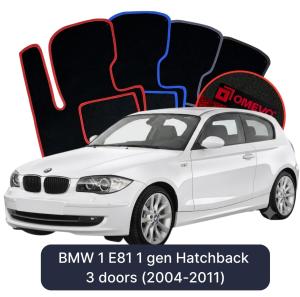 Dywaniki Welurowe OMEVO do BMW 1 E81 1 gen Hatchback 3 drzwi (2004-2011)