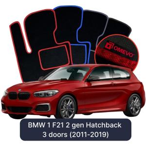 Dywaniki Welurowe OMEVO do BMW 1 F21 2 gen Hatchback 3 drzwi (2011-2019)