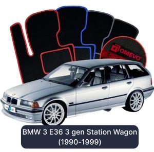 Dywaniki Welurowe OMEVO do BMW 3 E36 3 gen Kombi (1990-1999)