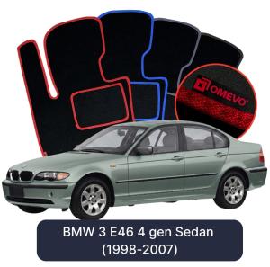 Dywaniki Welurowe OMEVO do BMW 3 E46 4 gen Sedan (1998-2007)