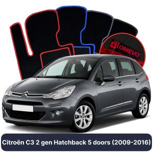 Dywaniki Welurowe OMEVO do Citroën C3 2 gen Hatchback 5 drzwi (2009-2016)