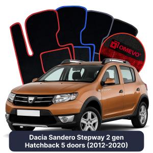 Dywaniki Welurowe OMEVO do Dacia Sandero Stepway 2 gen Hatchback 5 drzwi (2012-2020)