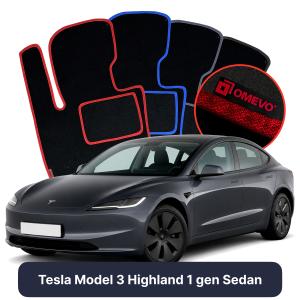 Dywaniki Welurowe OMEVO do Tesla Model 3 Highland 1 gen Sedan (2022-2026)
