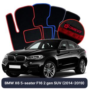 Dywaniki Welurowe OMEVO do BMW X6 5-osobowy F16 2 gen SUV (2014-2019)