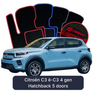 Dywaniki Welurowe OMEVO do Citroën C3 ë-C3 4 gen Hatchback 5 drzwi (2024-2026)