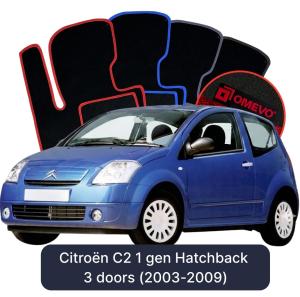 Dywaniki Welurowe OMEVO do Citroën C2 1 gen Hatchback 3 drzwi (2003-2009)