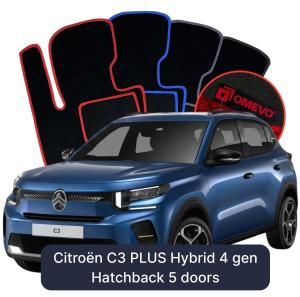 Dywaniki Welurowe OMEVO do Citroën C3 PLUS Hybrid 4 gen Hatchback 5 drzwi (2024-2026)