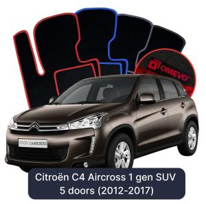 Dywaniki Welurowe OMEVO do Citroën C4 Aircross 1 gen SUV 5 drzwi (2012-2017)