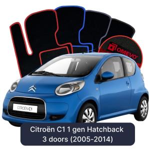 Dywaniki Welurowe OMEVO do Citroën C1 1 gen Hatchback 3 drzwi (2005-2014)