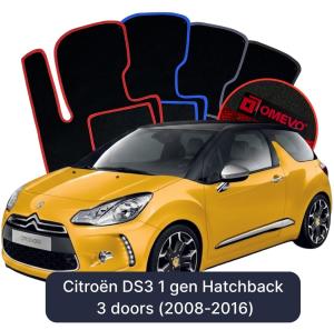 Dywaniki Welurowe OMEVO do Citroën DS3 1 gen Hatchback 3 drzwi (2008-2016)