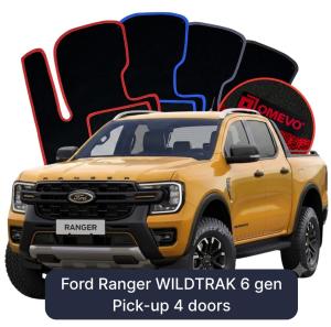 Dywaniki Welurowe OMEVO do Ford Ranger WILDTRAK 6 gen Pick-up 4 drzwi (2022-2026)