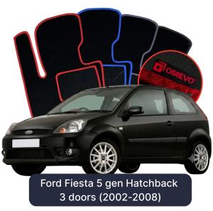 Dywaniki Welurowe OMEVO do Ford Fiesta 5 gen Hatchback 3 drzwi (2002-2008)