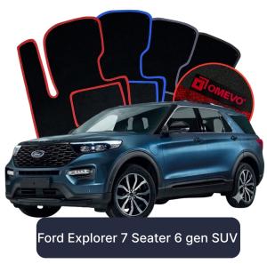 Dywaniki Welurowe OMEVO do Ford Explorer 7-Osobowy 6 gen SUV (2019-2026)