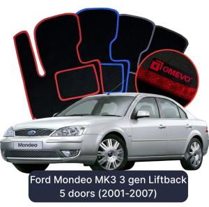 Dywaniki Welurowe OMEVO do Ford Mondeo MK3 3 gen Liftback 5 drzwi (2001-2007)