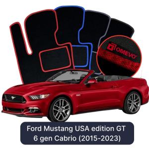 Dywaniki Welurowe OMEVO do Ford Mustang USA edition GT 6 gen Cabrio (2015-2023)