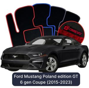 Dywaniki Welurowe OMEVO do Ford Mustang Poland edition GT 6 gen Coupe (2015-2023)
