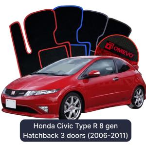 Dywaniki Welurowe OMEVO do Honda Civic Type R 8 gen Hatchback 3 drzwi (2006-2011)