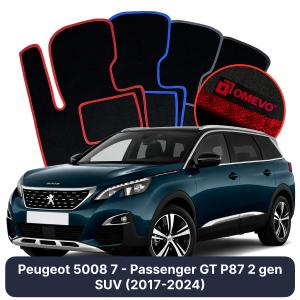 Dywaniki Welurowe OMEVO do Peugeot 5008 7 - Osobowy GT P87 2 gen SUV (2017-2024)