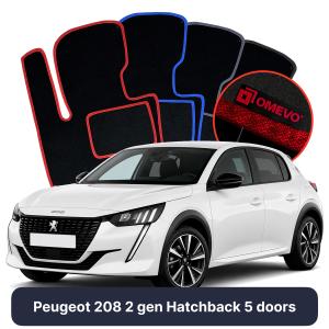 Dywaniki Welurowe OMEVO do Peugeot 208 2 gen Hatchback 5 drzwi (2019-2026)