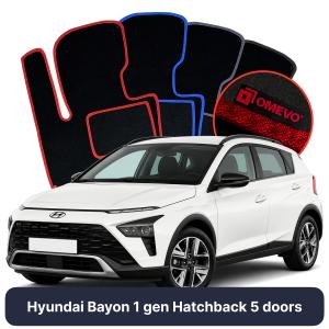 Dywaniki Welurowe OMEVO do Hyundai Bayon 1 gen Hatchback 5 drzwi (2022-2026)
