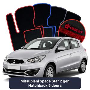 Dywaniki Welurowe OMEVO do Mitsubishi Space Star 2 gen Hatchback 5 drzwi (2012-2026)