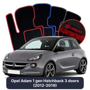 Dywaniki Welurowe OMEVO do Opel Adam 1 gen Hatchback 3 drzwi (2012-2019)