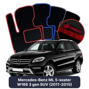 Dywaniki Welurowe OMEVO do Mercedes-Benz ML 5-osobowy W166 3 gen SUV (2011-2015)