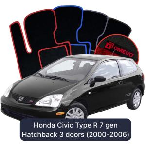 Dywaniki Welurowe OMEVO do Honda Civic Type R 7 gen Hatchback 3 drzwi (2000-2006)