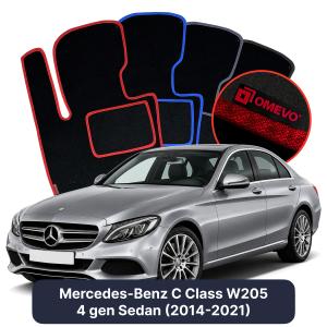 Dywaniki Welurowe OMEVO do Mercedes-Benz C klasa W205 4 gen Sedan (2014-2021)