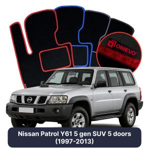 Dywaniki Welurowe OMEVO do Nissan Patrol Y61 5 gen SUV 5 drzwi (1997-2013)