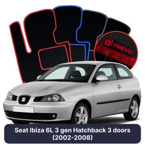 Dywaniki Welurowe OMEVO do Seat Ibiza 6L 3 gen Hatchback 3 drzwi (2002-2008)