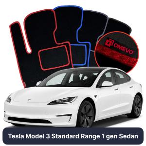 Dywaniki Welurowe OMEVO do Tesla Model 3 Standard Range 1 gen Sedan (2017-2026)