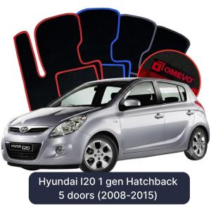 Dywaniki Welurowe OMEVO do Hyundai I20 1 gen Hatchback 5 drzwi (2008-2015)