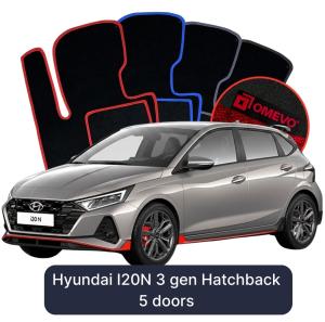Dywaniki Welurowe OMEVO do Hyundai I20N 3 gen Hatchback 5 drzwi (2020-2026)