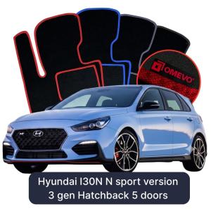 Dywaniki Welurowe OMEVO do Hyundai I30N N sport version 3 gen Hatchback 5 drzwi (2016-2026)