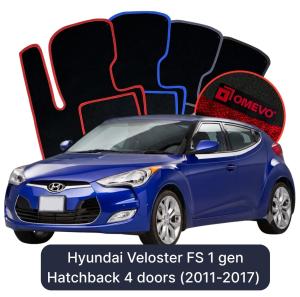Dywaniki Welurowe OMEVO do Hyundai Veloster FS 1 gen Hatchback 4 drzwi (2011-2017)