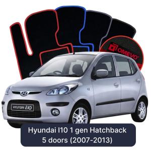 Dywaniki Welurowe OMEVO do Hyundai I10 1 gen Hatchback 5 drzwi (2007-2013)