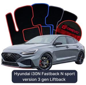 Dywaniki Welurowe OMEVO do Hyundai i30N Fastback N sport version 3 gen LIftback (2016-2026)